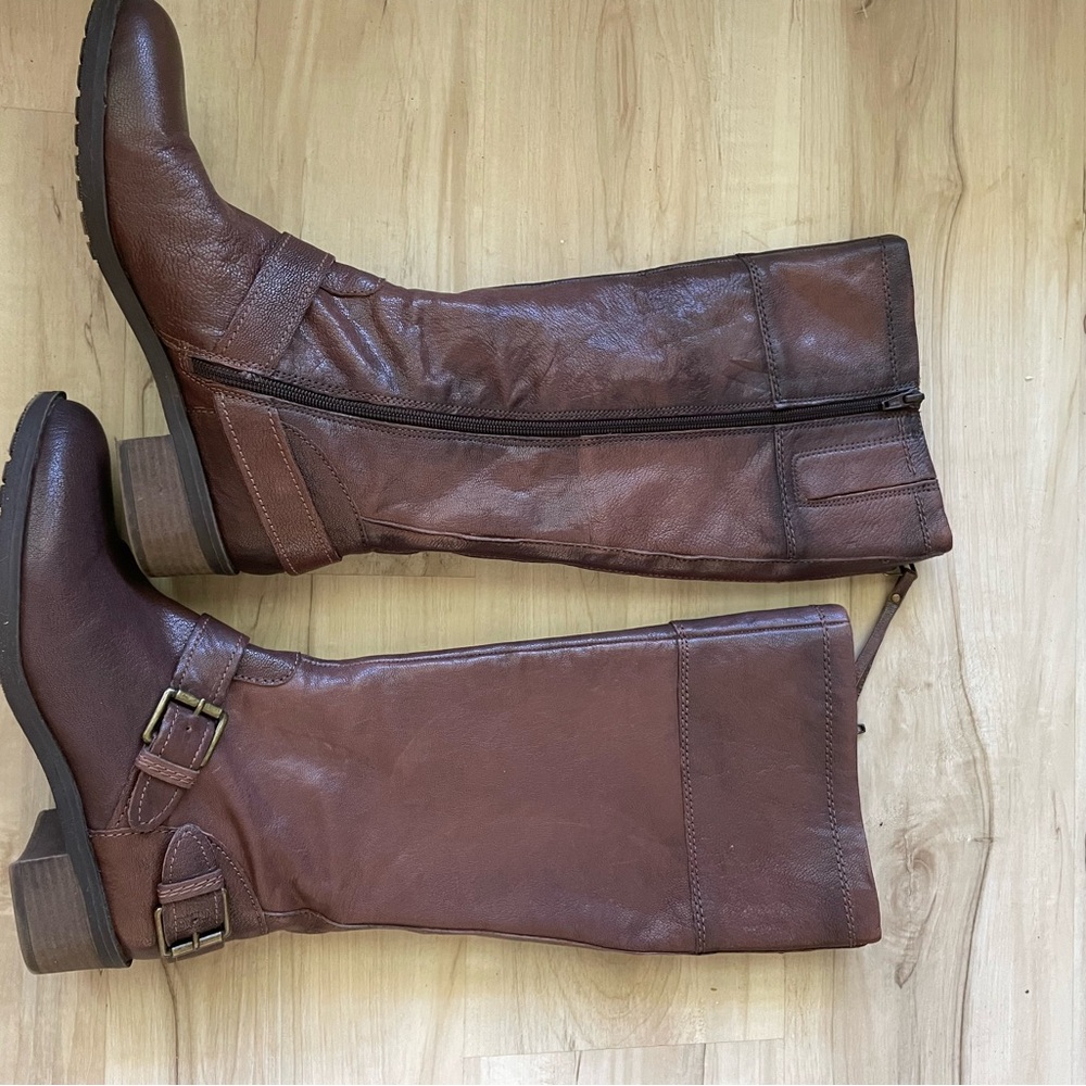 Naturalizer Women's Tall Brown Leather Riding Boots